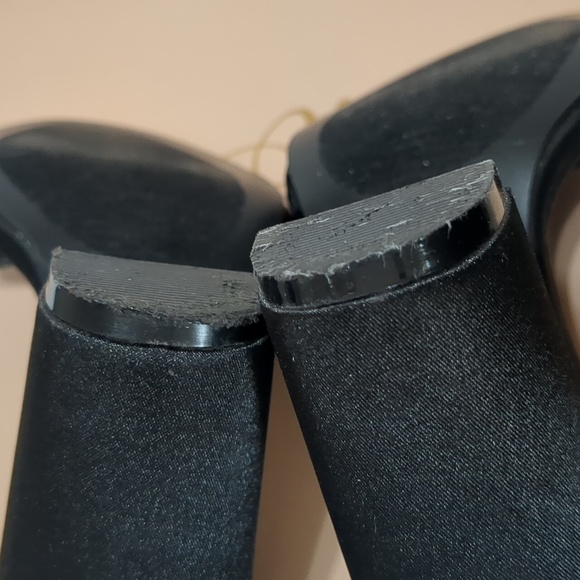 Fashion Nova So Me Heels Black StellaSatin size 5.5 - Picture 6 of 11